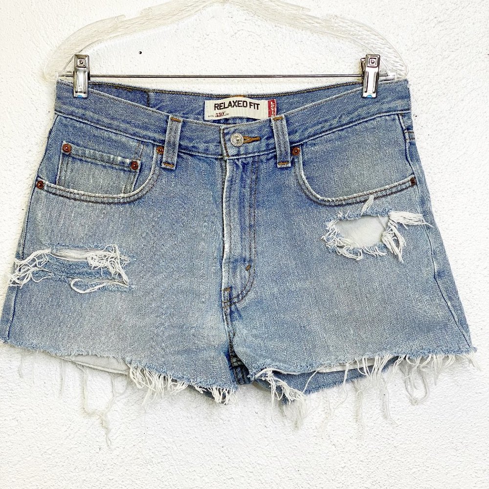 Levi's High Waist Cut Off Denim Jean Shorts